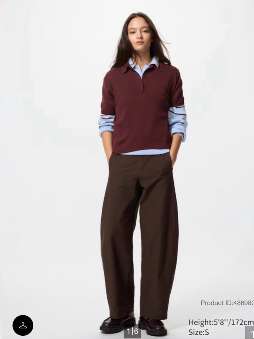 Uniqlo Dark Brown Women's Jersey Barrel Pants NEW with original tags